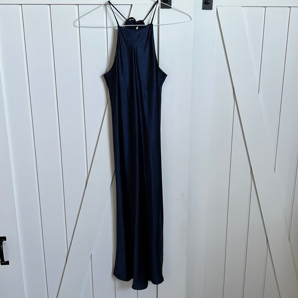 “Artiztia” navy silk dress